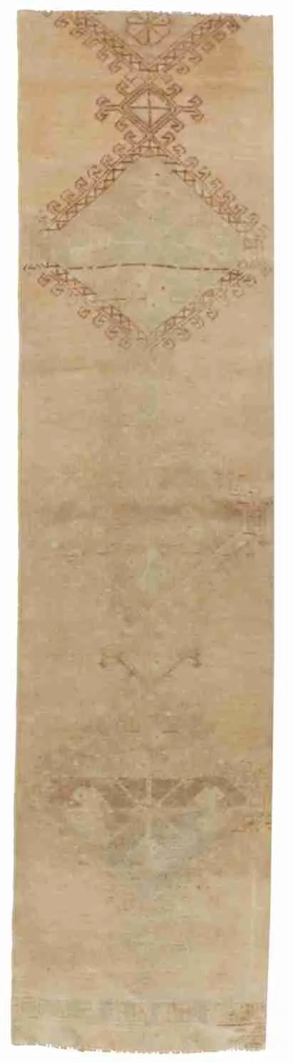 W 2.3 - L 9.2 - Oushak Fine/Wool All Over Rectangle - Finest Hand-Knotted Quality Wool - 65673