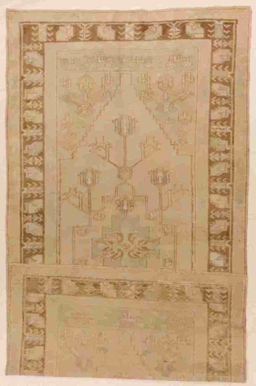 W 4.3 - L 8.5 - Oushak Wool Transitional Rectangle - Finest Hand-Knotted Quality Wool - 65712