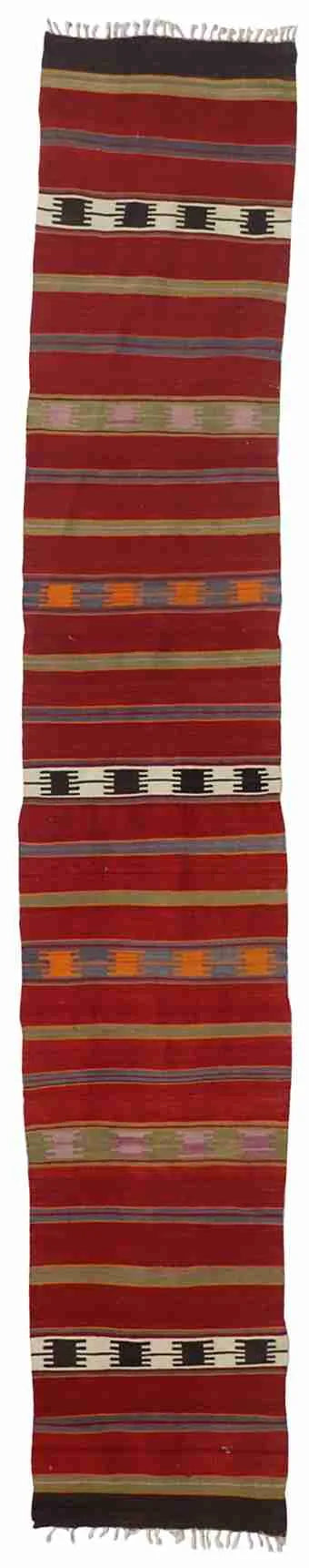 1.11 x 10.2 - Kilim Fine/Wool All Over Rectangle - Finest Hand-Knotted Quality Wool — 65723