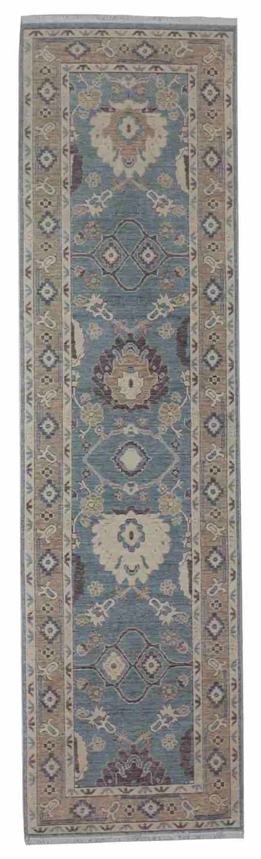 2.10 x 10.5 - Oushak Fine/Wool All Over Rectangle - Finest Hand-Knotted Quality Wool — 65744