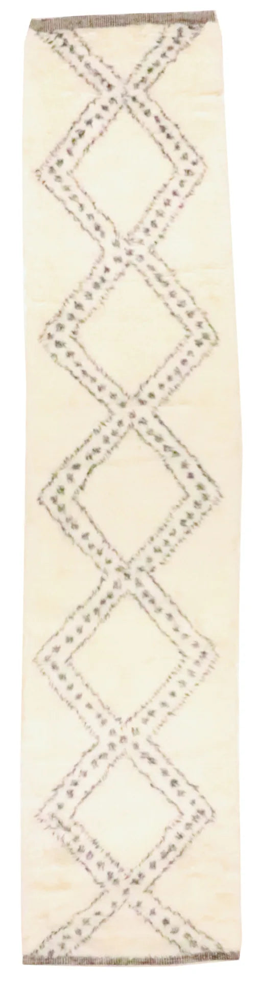 2.8 x 12.4 - Moroccan Fine/Wool All Over Rectangle - Finest Hand-Knotted Quality Wool — 65987