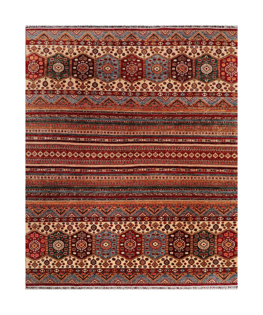 W 8.3 - L 10 - Baluch Wool Transitional Rectangle - Finest Hand-Knotted Quality Wool - 66050