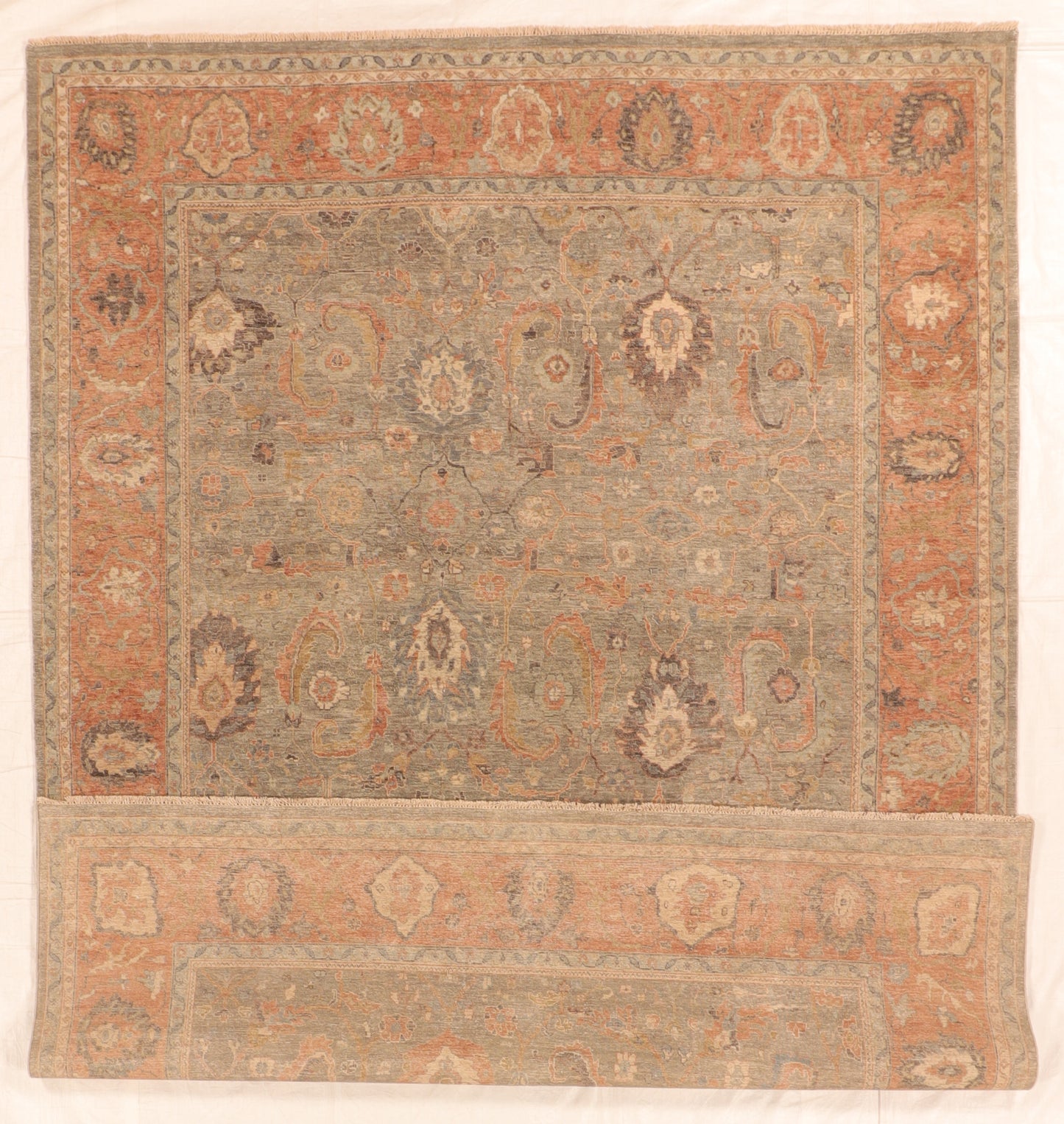 W 8.10 L 12 Mahal 100% Wool Handmade Vintage - 66124