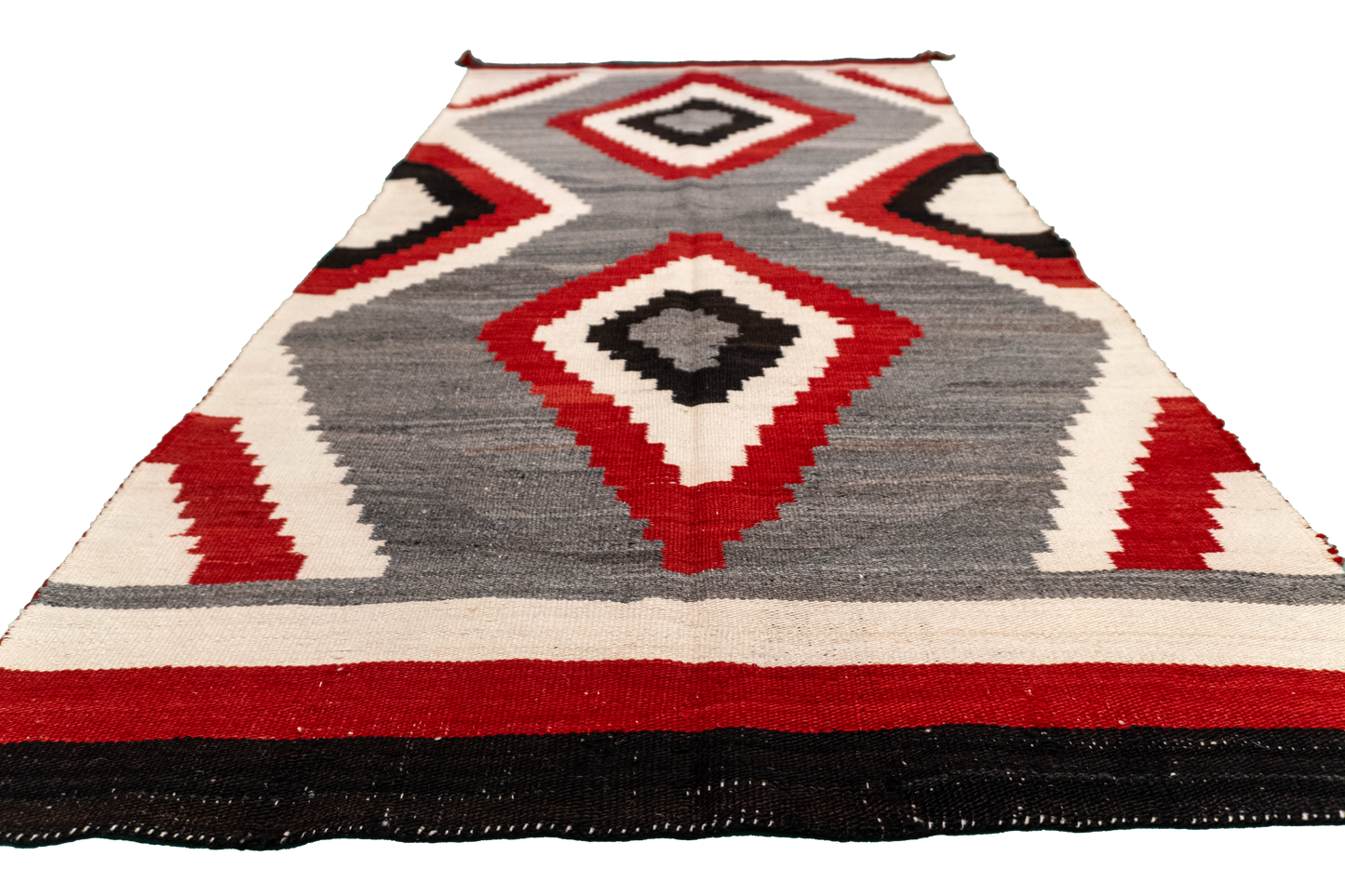 W 2.8 L 5.2 Navajo 100% Wool Hand-Woven Geometric Design - 66334