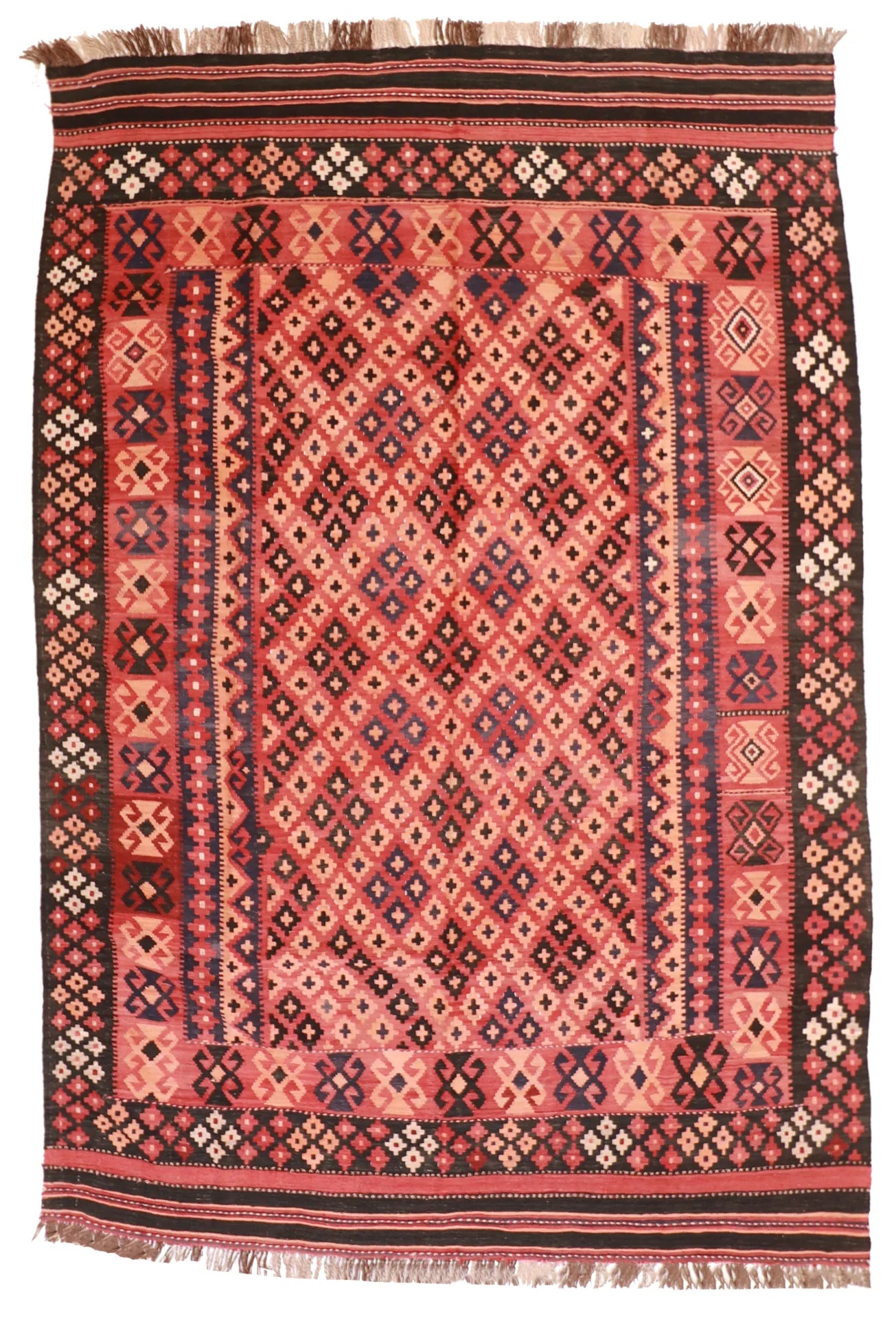 6.7 x 9.8 - Kilim Wool All Over Rectangle - Finest Hand-Made Quality Wool — 9797