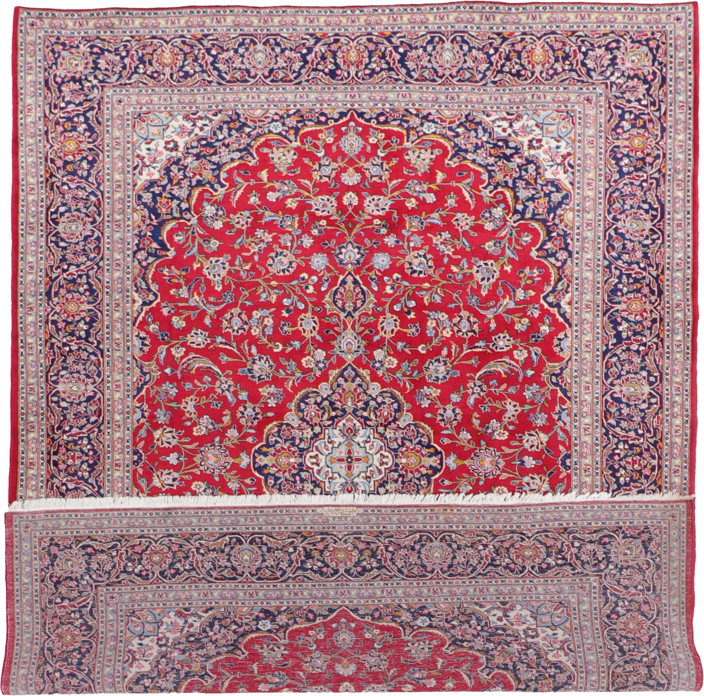 W 9 L 11.6 Kashan 100% Wool Hand-Woven All-Over Design - 10008