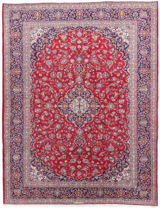 W 9 L 11.6 Kashan 100% Wool Hand-Woven All-Over Design - 10008