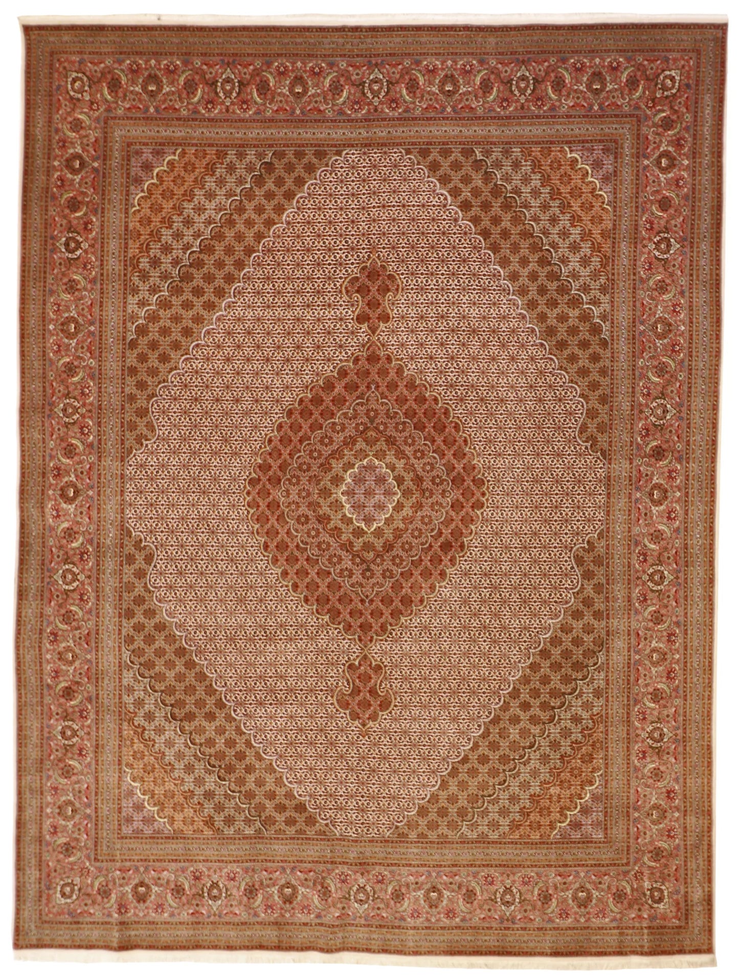 9.10 x 13.1 - Tabriz Fine/Wool Mahie Rectangle - Finest Hand-Knotted Quality Wool — 10063