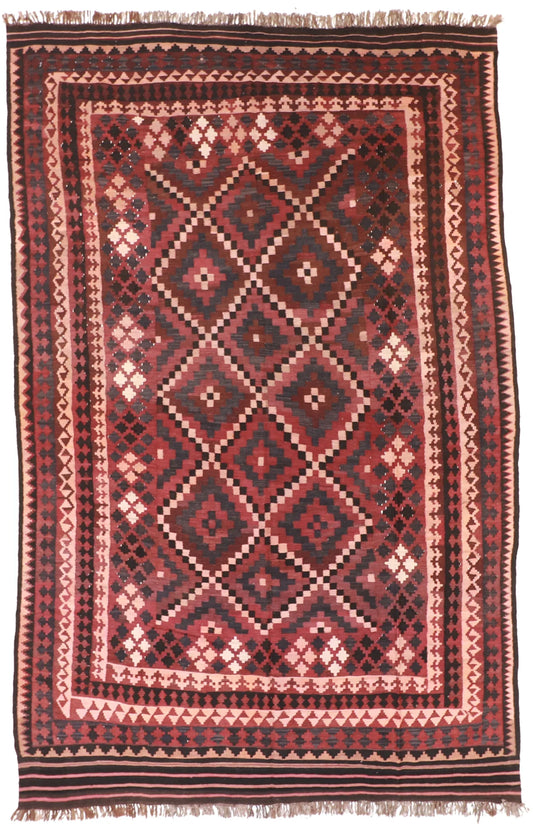 W 8 - L 12.5 - Kilim Wool All Over Rectangle - Finest Hand-Made Quality Wool - 10614