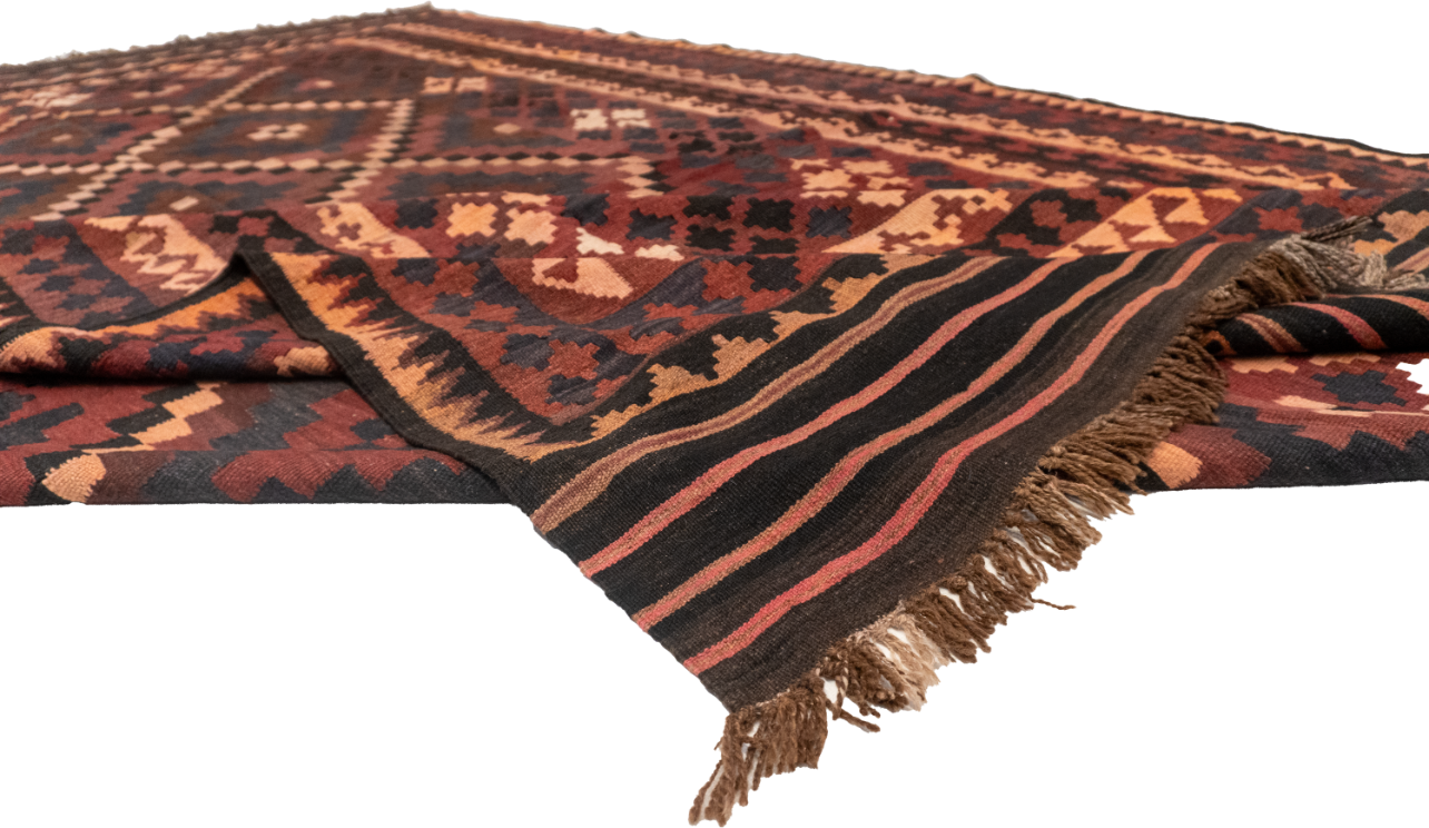 W 8 L 12.5 Kilim 100% Wool Hand-Woven All-Over Design - 10614