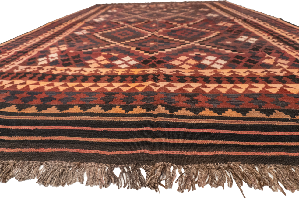 W 8 L 12.5 Kilim 100% Wool Hand-Woven All-Over Design - 10614