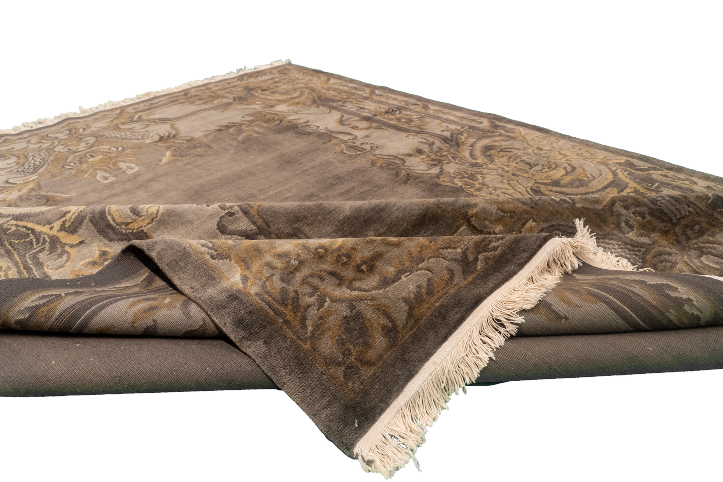 W 8.2 L 10 Savanere 100% Wool Hand-Woven Floral Design - 11057