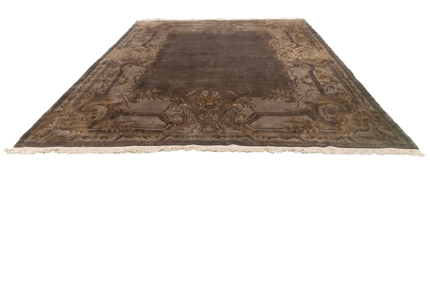W 8.2 L 10 Savanere 100% Wool Hand-Woven Floral Design - 11057