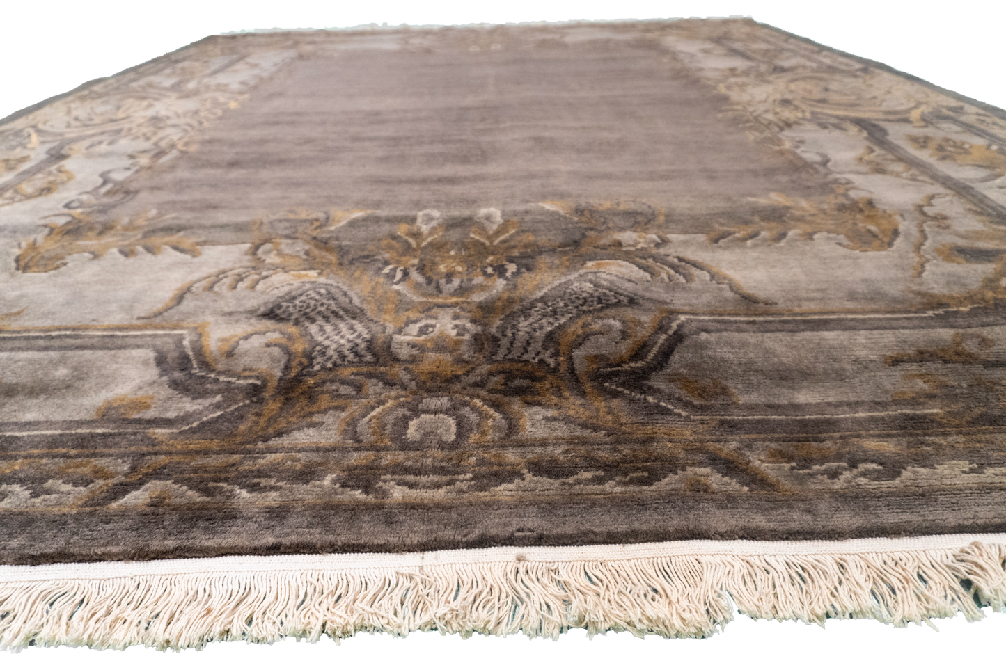 W 8.2 L 10 Savanere 100% Wool Hand-Woven Floral Design - 11057
