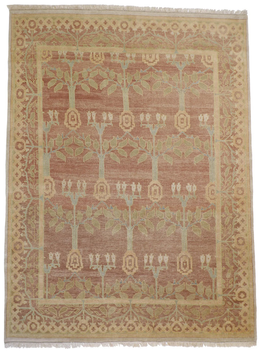 9x12 - Fine/Wool Floral Rectangle - Hand Knotted Rug — 11059