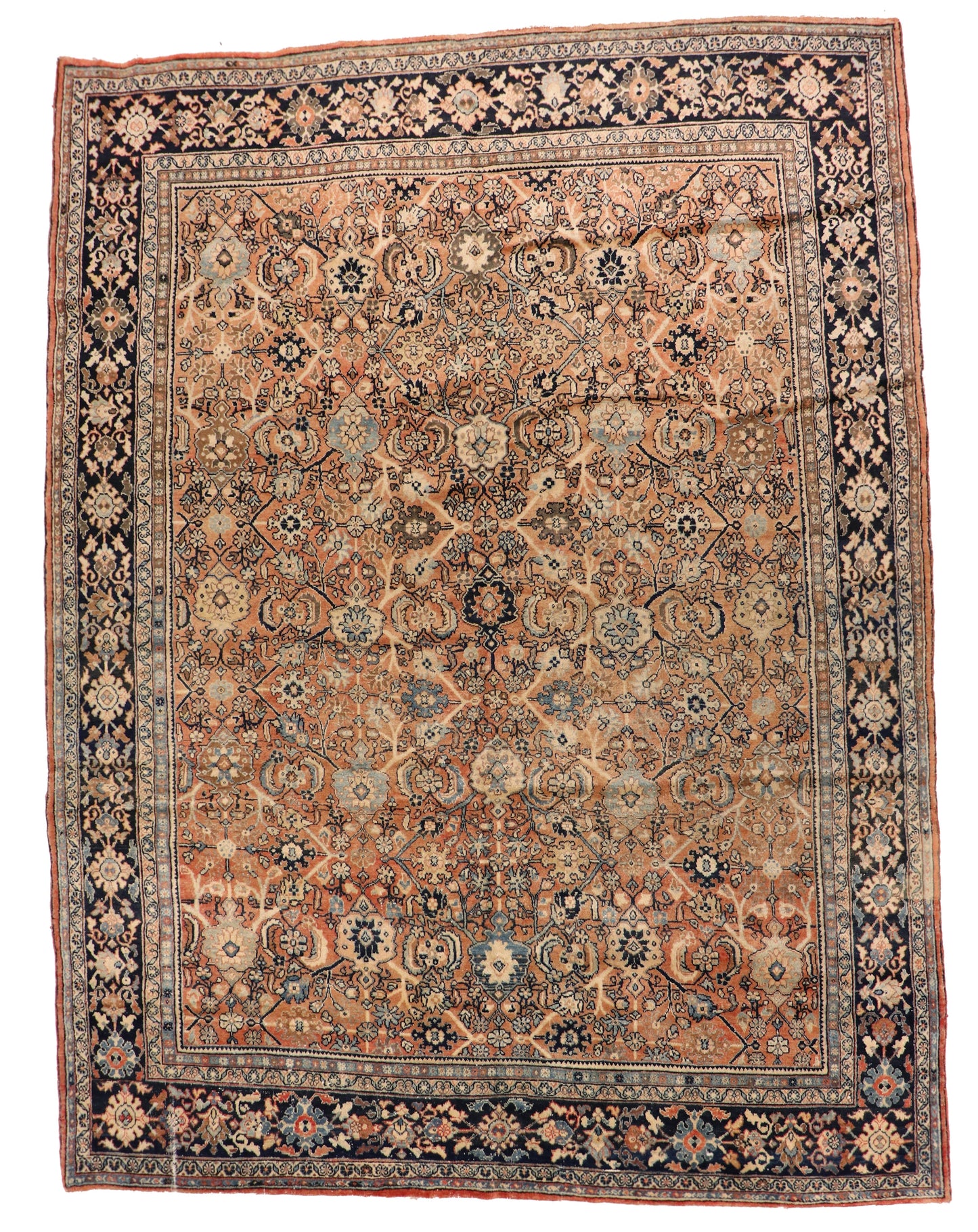 9 x 12 - Mahal Antique/Wool All Over Rectangle - Hand Knotted Rug — 11324