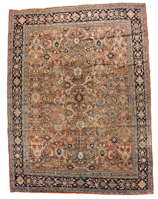 9 x 12 - Mahal Antique/Wool All Over Rectangle - Hand Knotted Rug — 11324