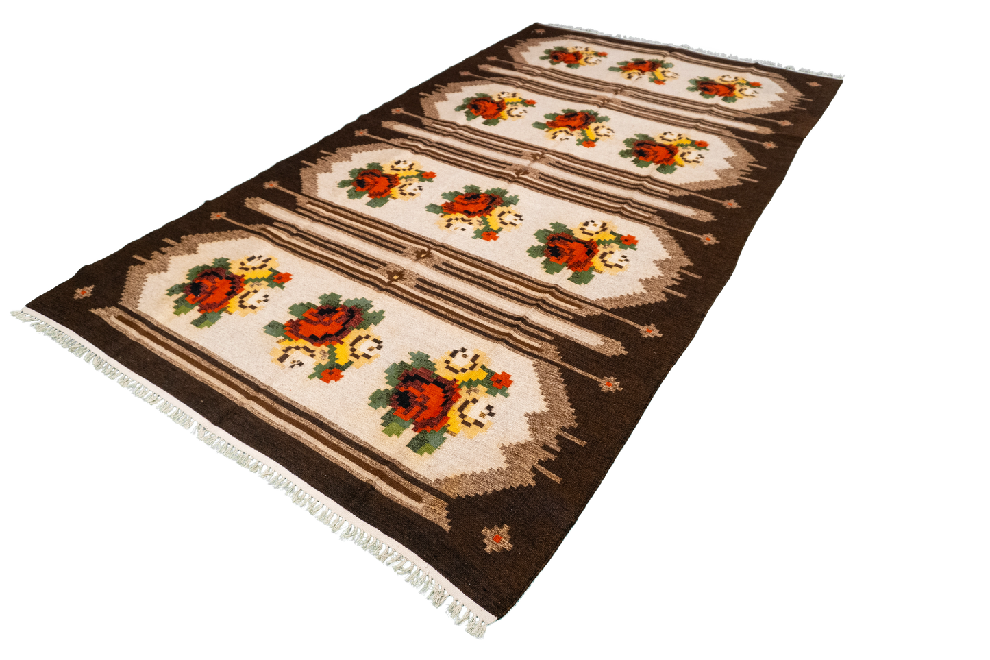 W 5 L 9 Bessarabian 100% Wool Hand-Woven Geometric Design - 11334