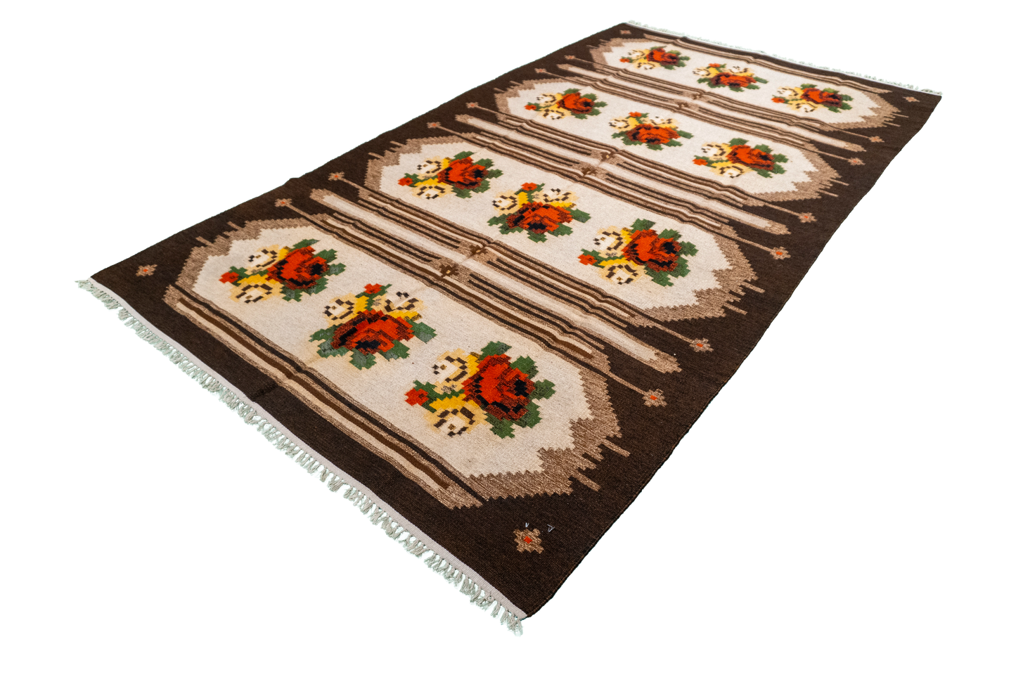 W 5 L 9 Bessarabian 100% Wool Hand-Woven Geometric Design - 11334