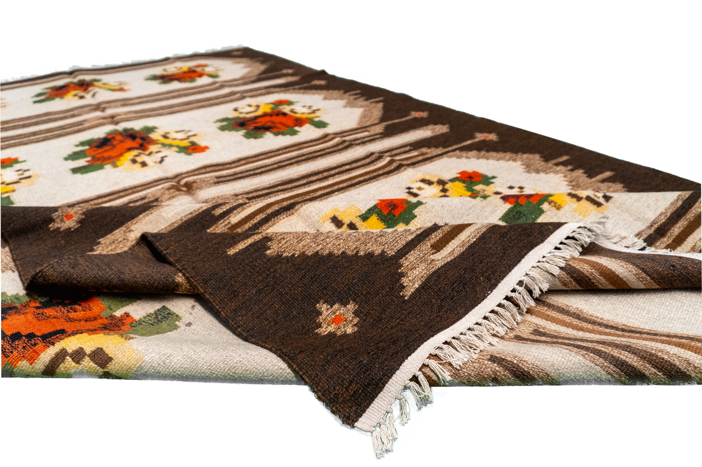 W 5 L 9 Bessarabian 100% Wool Hand-Woven Geometric Design - 11334
