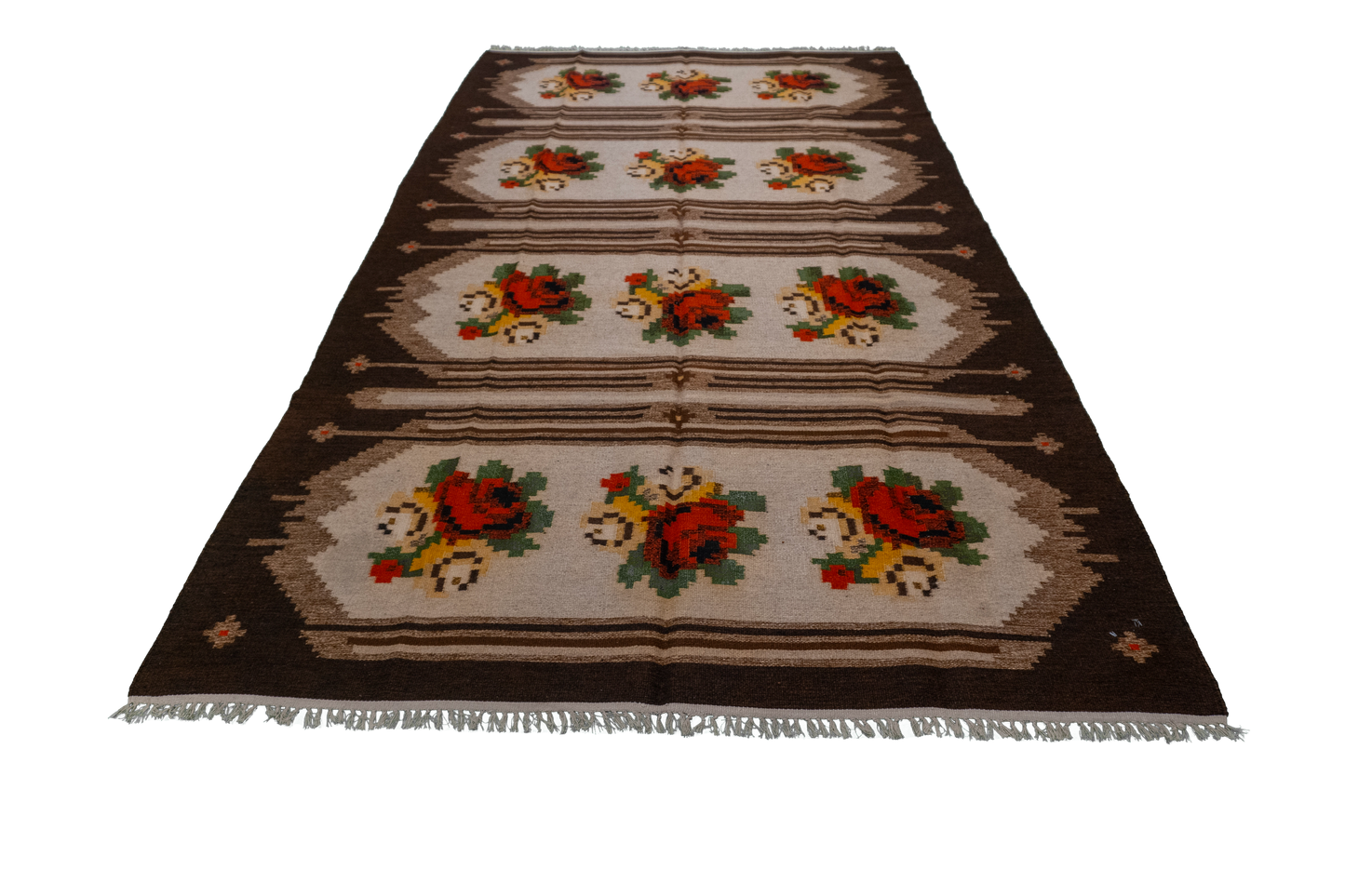 W 5 L 9 Bessarabian 100% Wool Hand-Woven Geometric Design - 11334