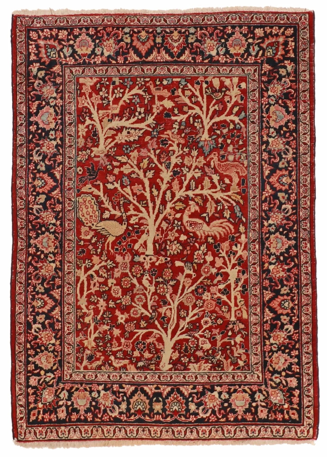 W 4.2 L 5.10 Yazd Antique 100% Wool Hand-Woven All-Over Design - 11405