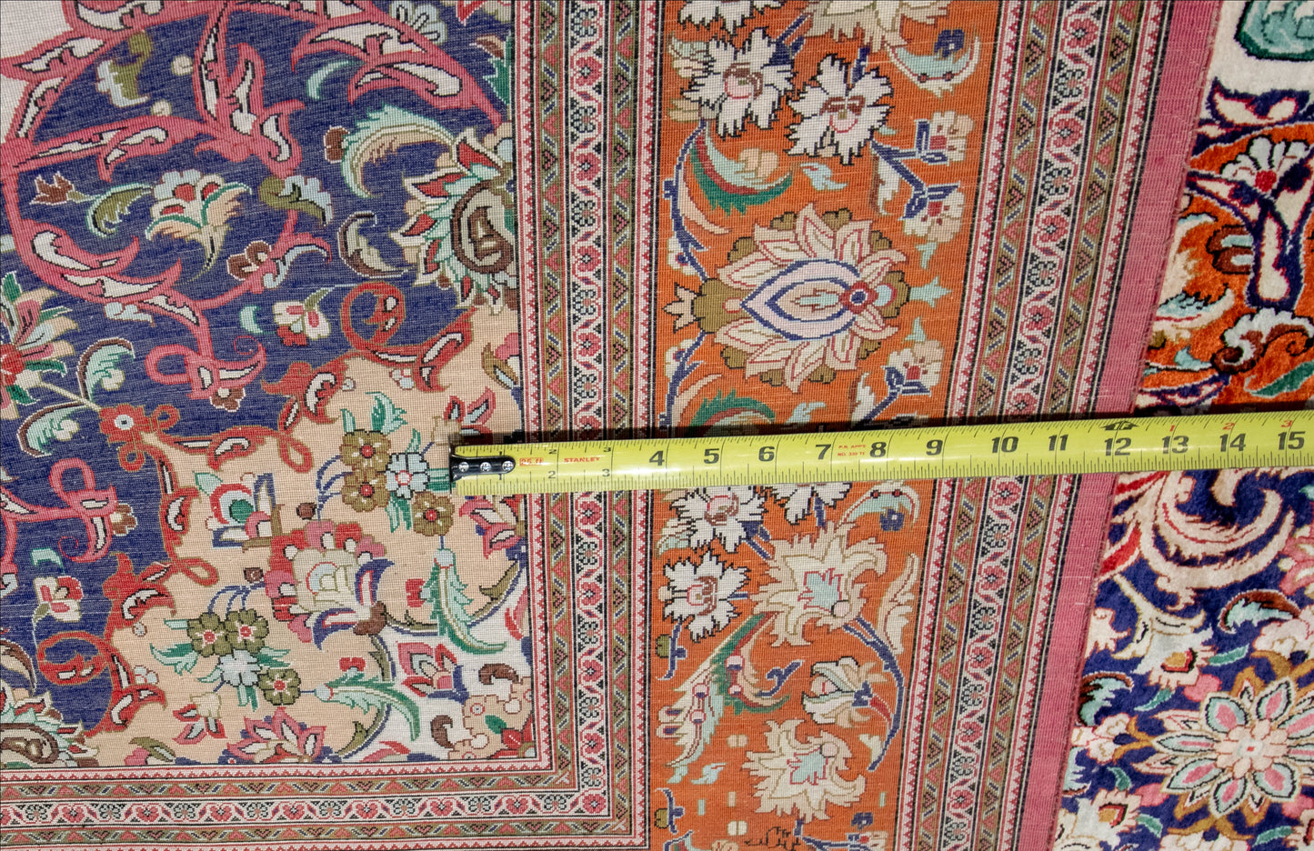 W 6.4 L 9 Qum 100% Silk Hand-Woven Traditional Design - 11466