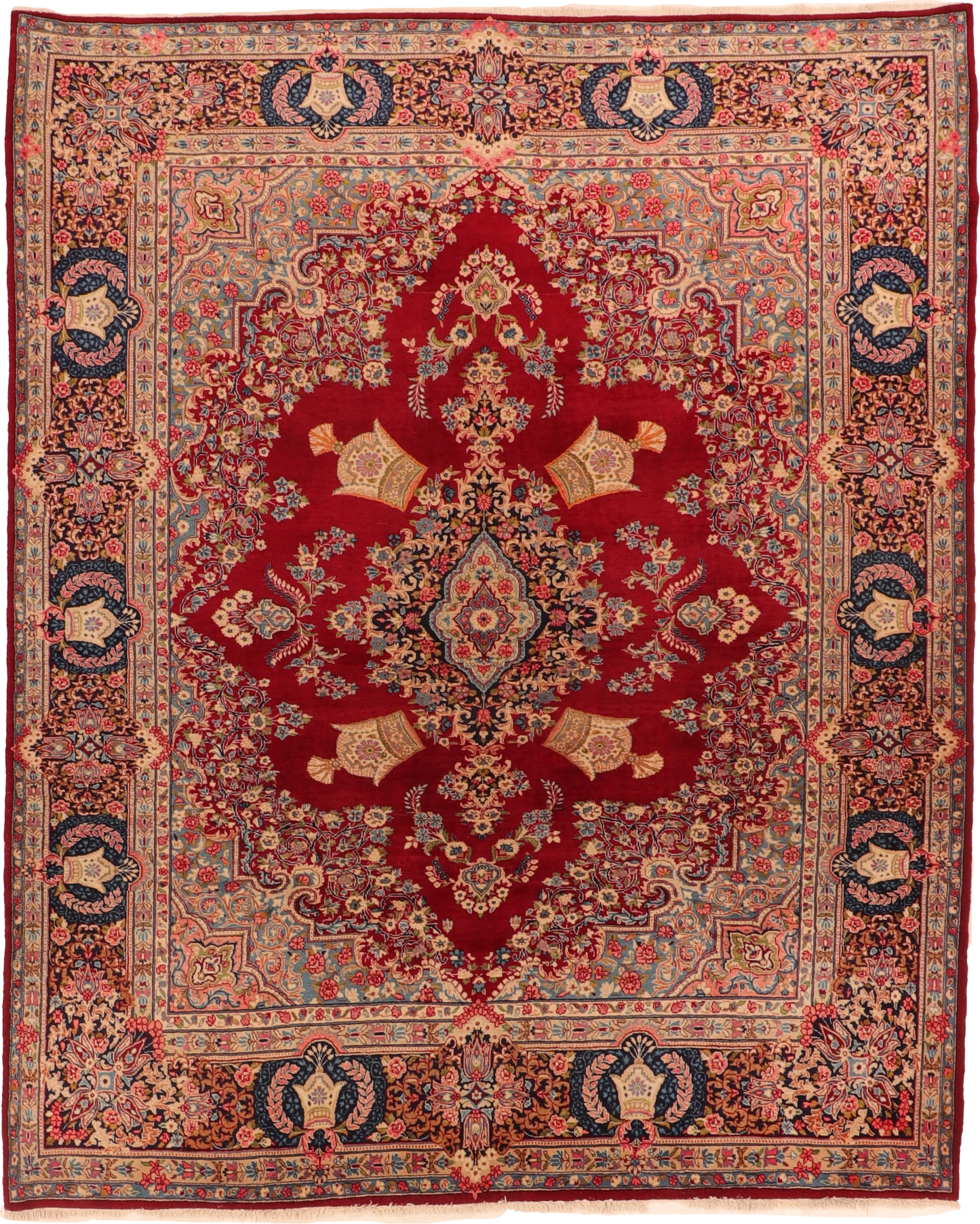 W 8.5 L 10.2 Yazd 100% Wool Hand-Woven All-Over Design - 11659