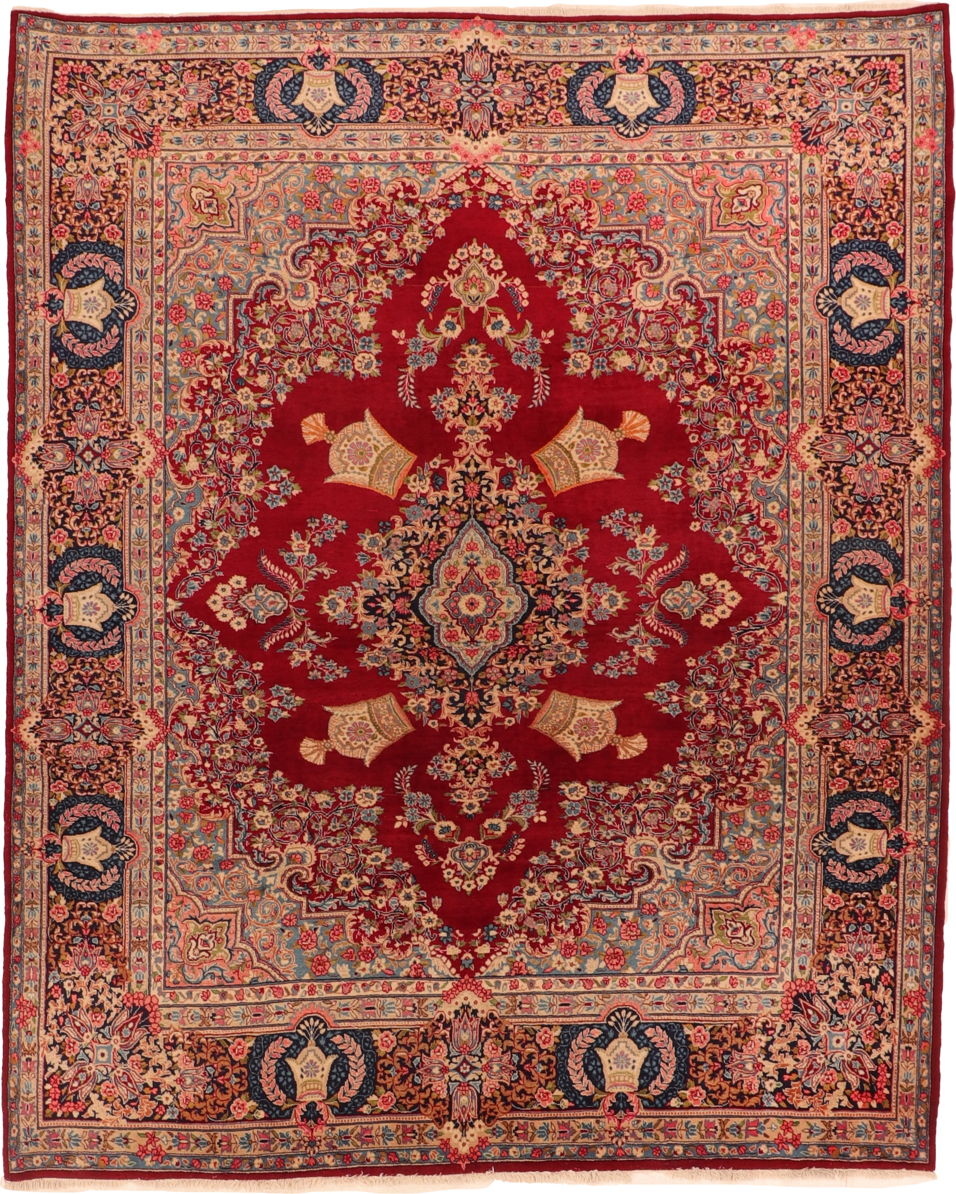 W 8.5 L 10.2 Yazd 100% Wool Hand-Woven All-Over Design - 11659