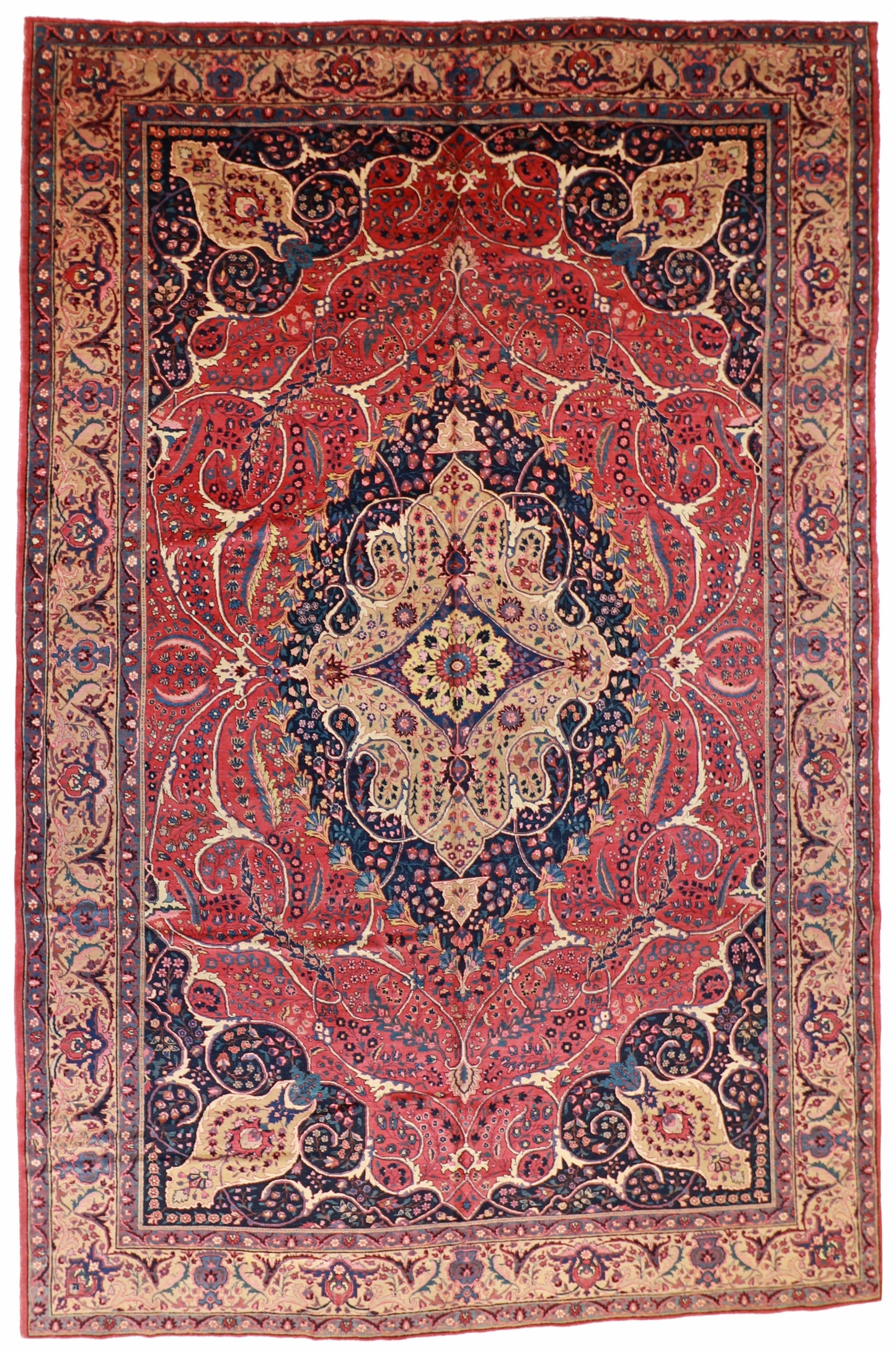 11 x 16 - Tabriz Fine All Over Rectangle - Hand Knotted Rug — 11661