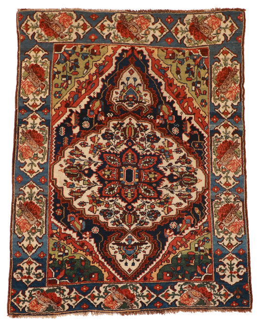 W 4.7 L 5.10 Bakhtiarie 100% Wool Hand-Woven All-Over Design - 11972