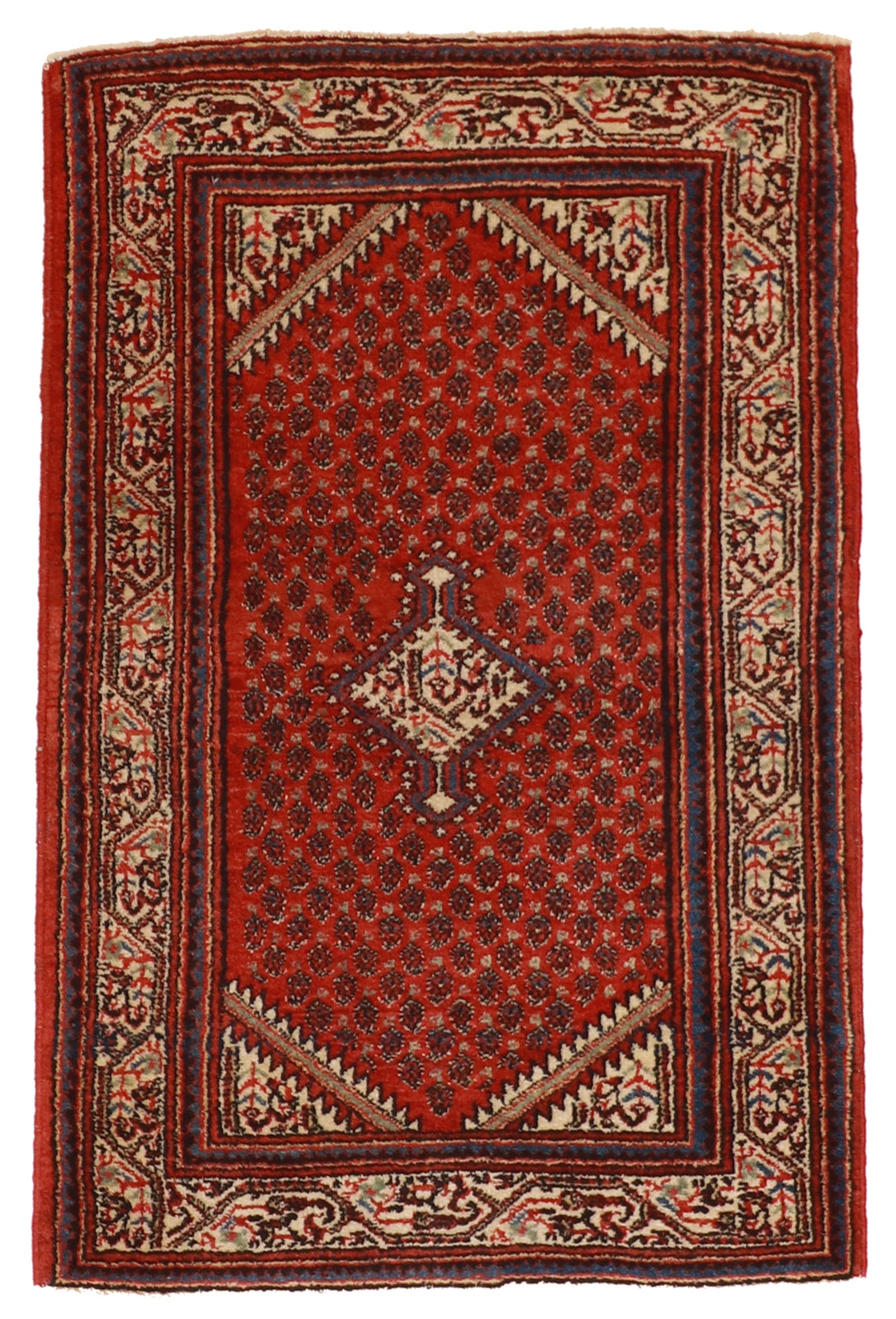 W 2.9 L 4.2 Sultan Abad Semi. Antique 100% Wool Hand-Woven All-Over Design - 11977