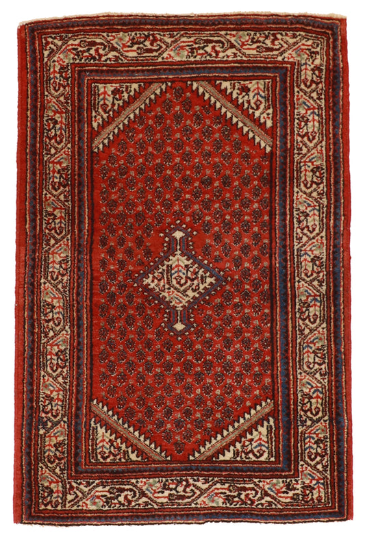 W 2.9 L 4.2 Sultan Abad Semi. Antique 100% Wool Hand-Woven All-Over Design - 11977