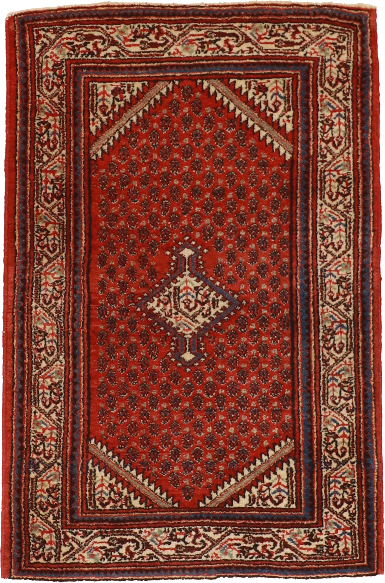 W 2.9 L 4.2 Sultan Abad Semi. Antique 100% Wool Hand-Woven All-Over Design - 11977