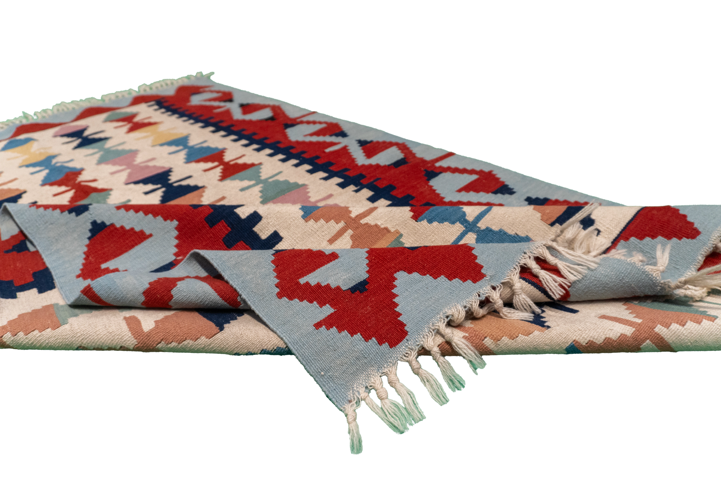 W 3.9 - L 5.9 - Kilim Wool All Over Rectangle - Finest Hand-Made Quality Wool - 12183