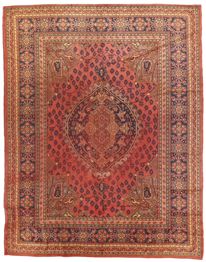10 x 13 - Oushak Antique Fine All Over Rectangle - Hand Knotted Rug — 12273