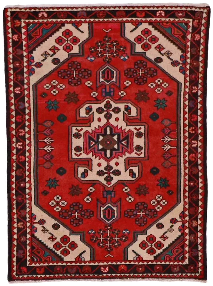 W 3.6 L 5 Hamadan 100% Wool Hand-Woven All-Over Design - 12501