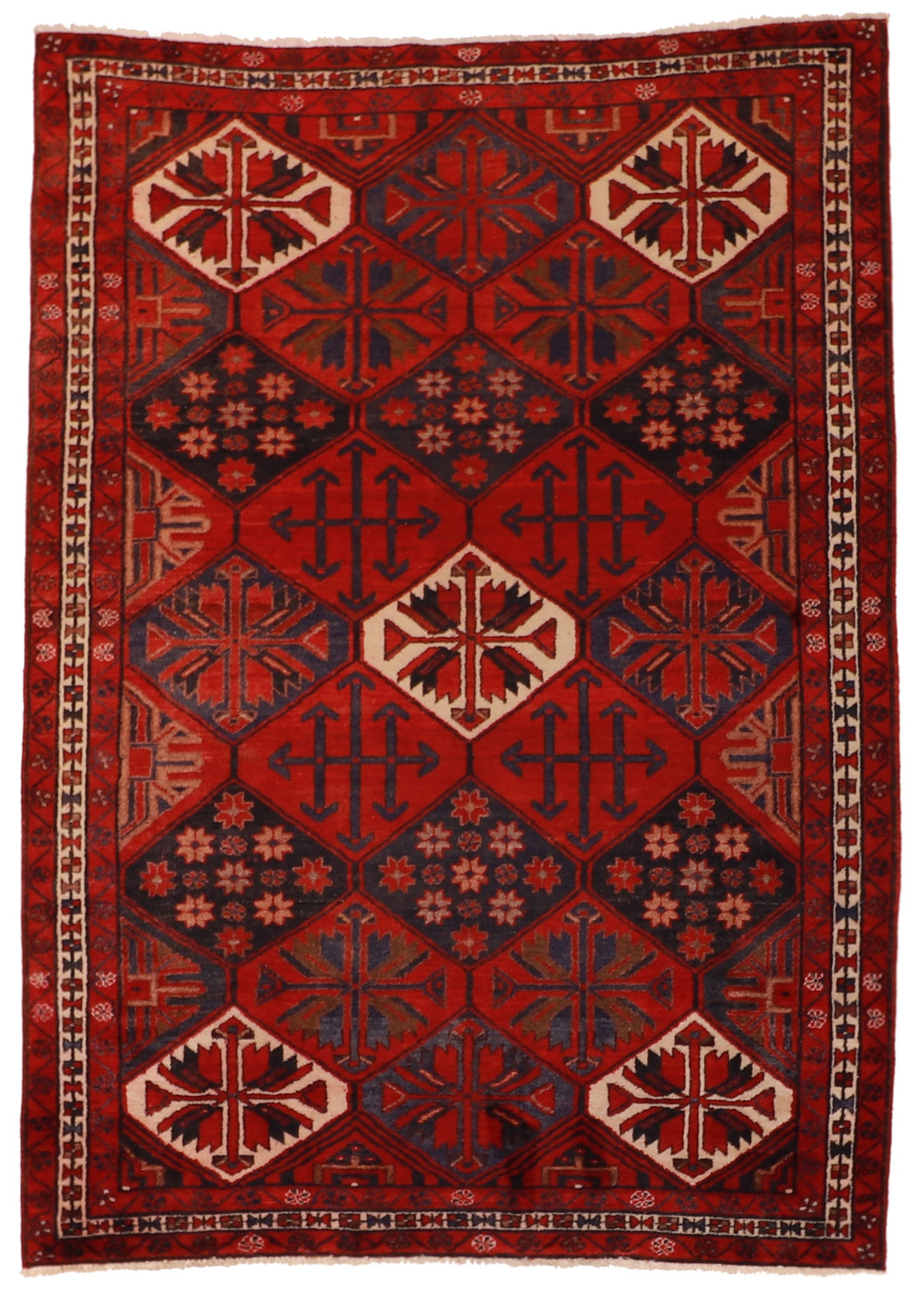 W 6 L 8.5 Lori 100% Wool Handmade Geometric Design - 12642