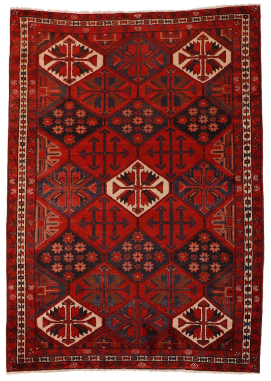 W 6 L 8.5 Lori 100% Wool Handmade Geometric Design - 12642