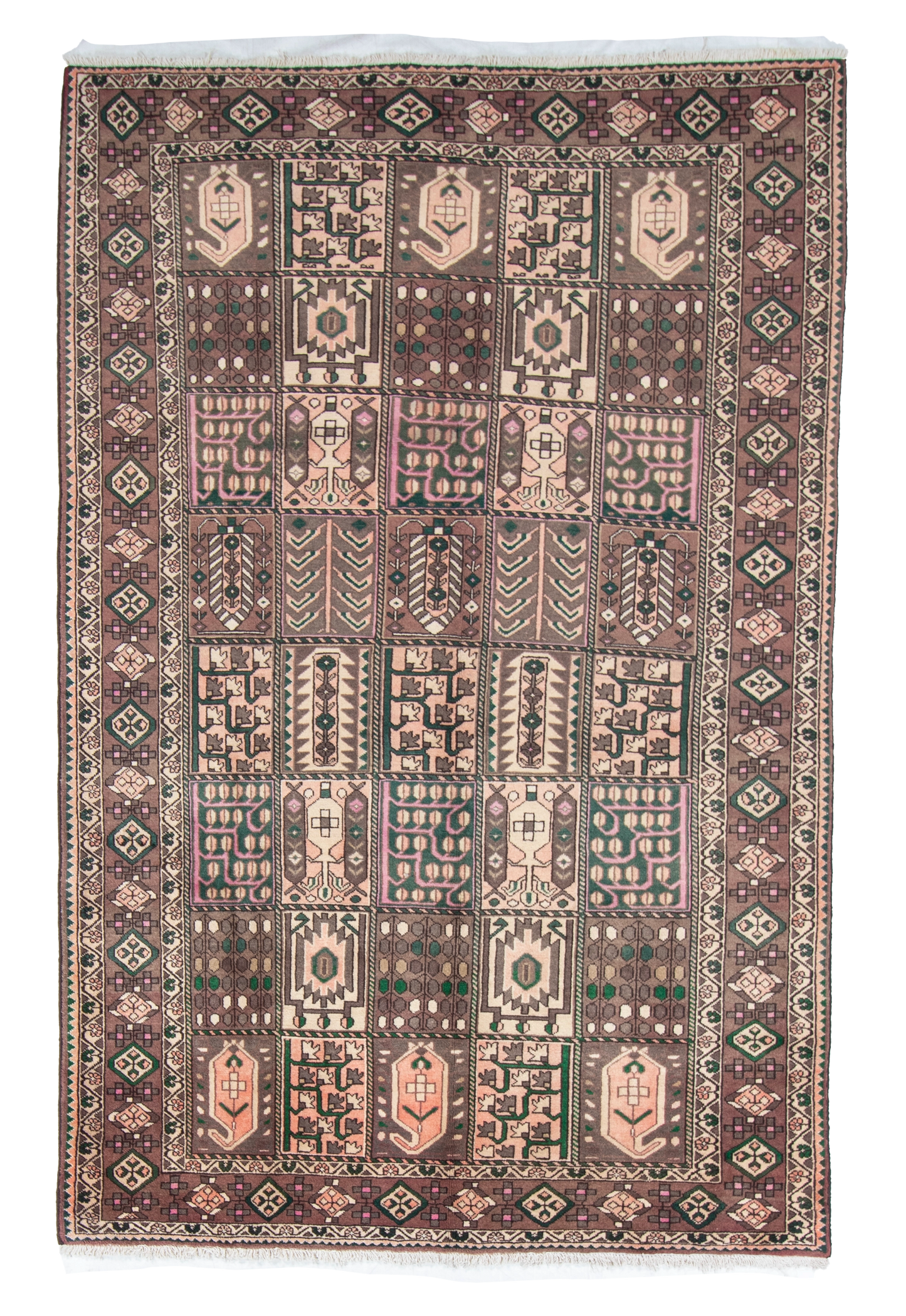 W 6.6 L 9.11 Baktiarie 100% Wool Hand-Woven All-Over Design - 12691