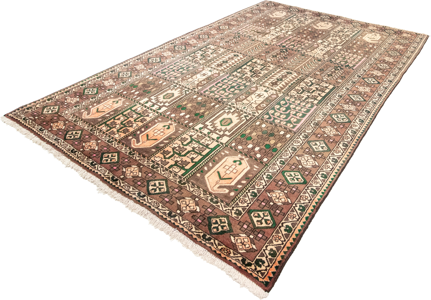 W 6.6 L 9.11 Baktiarie 100% Wool Hand-Woven All-Over Design - 12691