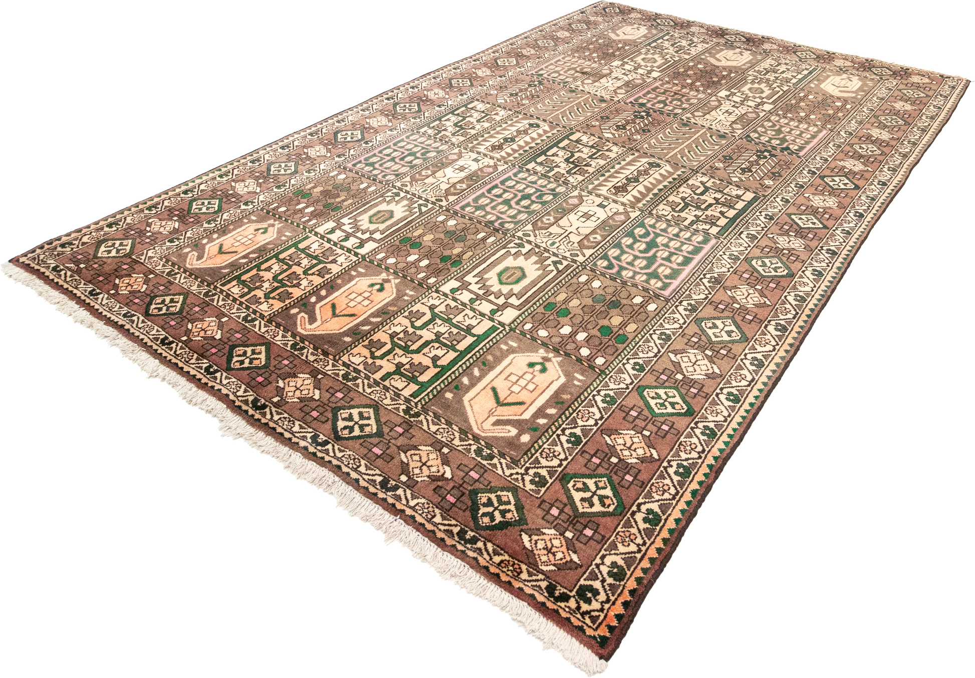 W 6.6 L 9.11 Baktiarie 100% Wool Hand-Woven All-Over Design - 12691