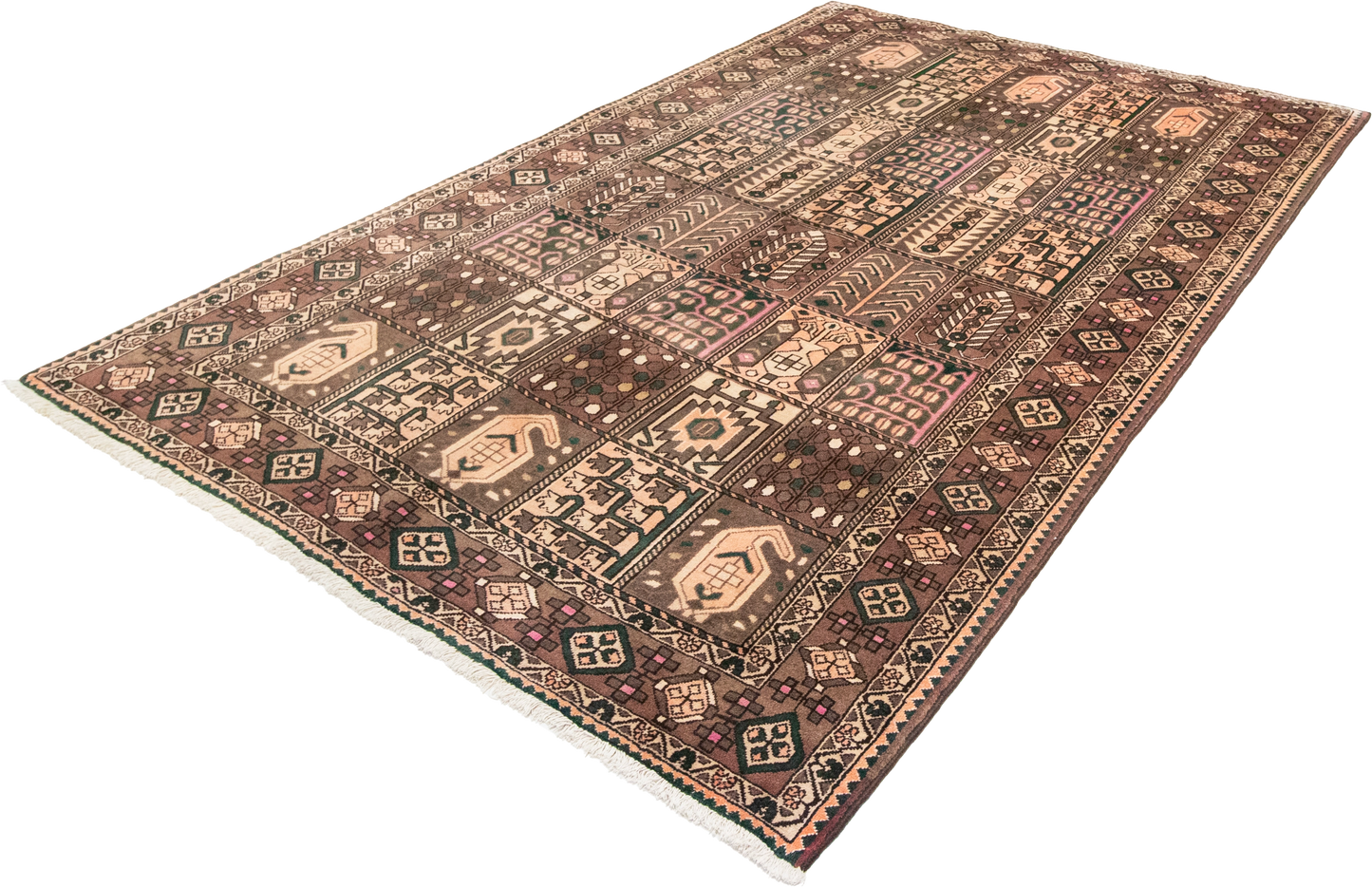 W 6.6 L 9.11 Baktiarie 100% Wool Hand-Woven All-Over Design - 12691