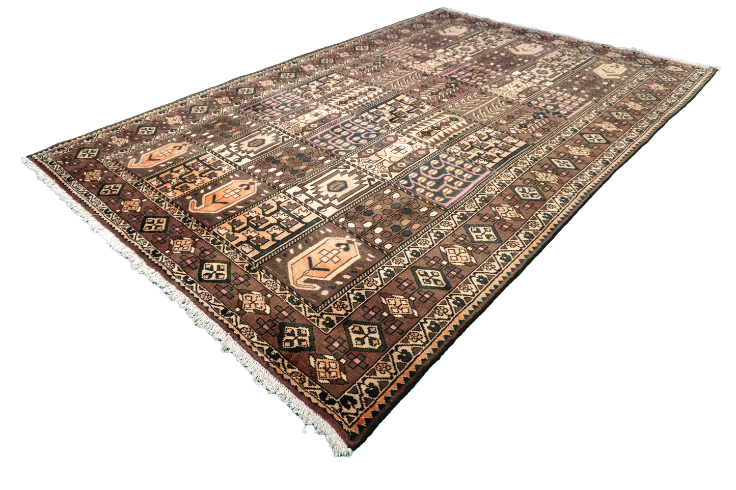 W 6.6 L 9.11 Baktiarie 100% Wool Hand-Woven All-Over Design - 12691