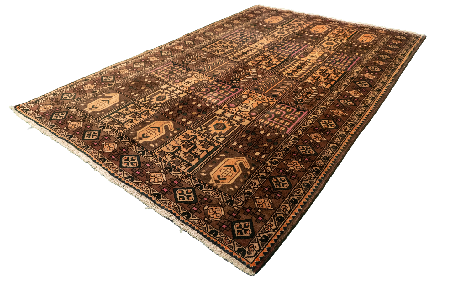W 6.6 L 9.11 Baktiarie 100% Wool Hand-Woven All-Over Design - 12691