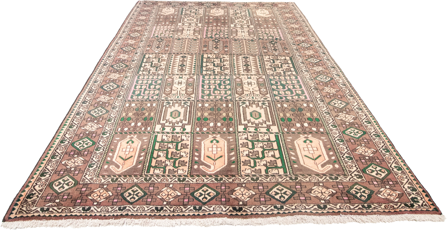 W 6.6 L 9.11 Baktiarie 100% Wool Hand-Woven All-Over Design - 12691