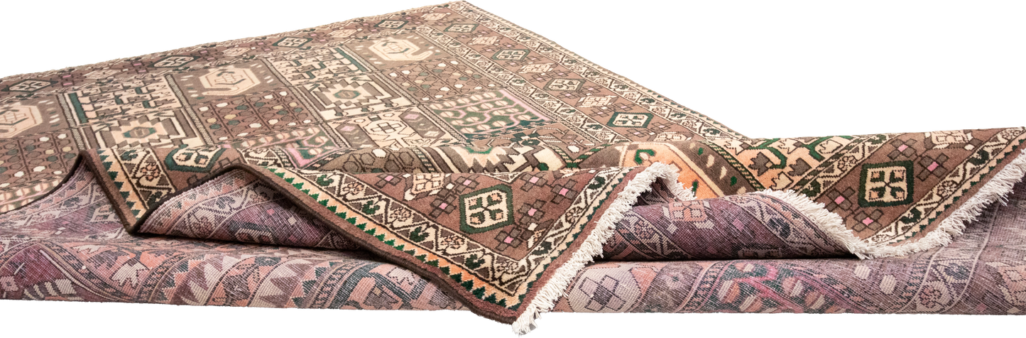 W 6.6 L 9.11 Baktiarie 100% Wool Hand-Woven All-Over Design - 12691
