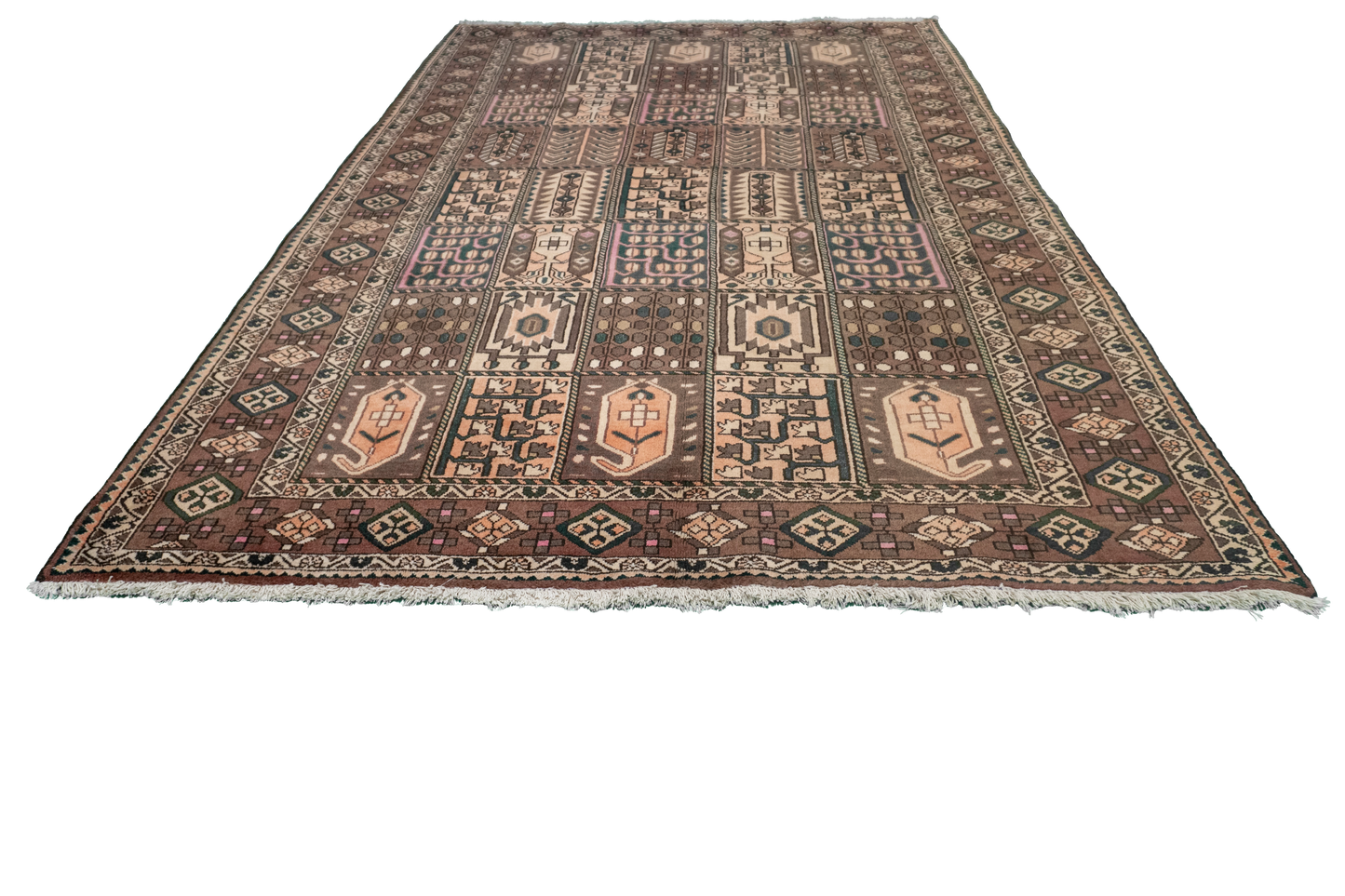 W 6.6 L 9.11 Baktiarie 100% Wool Hand-Woven All-Over Design - 12691