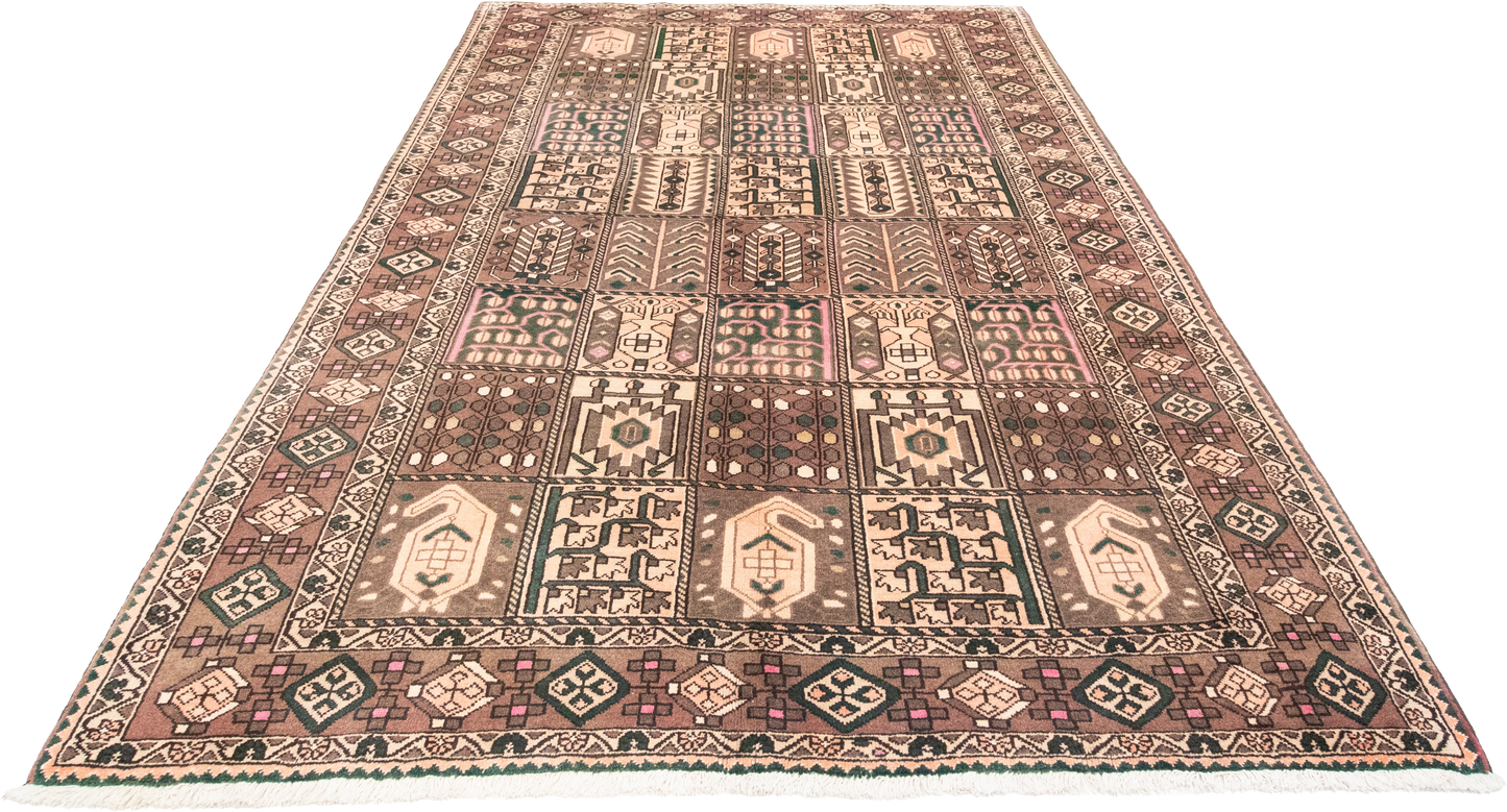 W 6.6 L 9.11 Baktiarie 100% Wool Hand-Woven All-Over Design - 12691