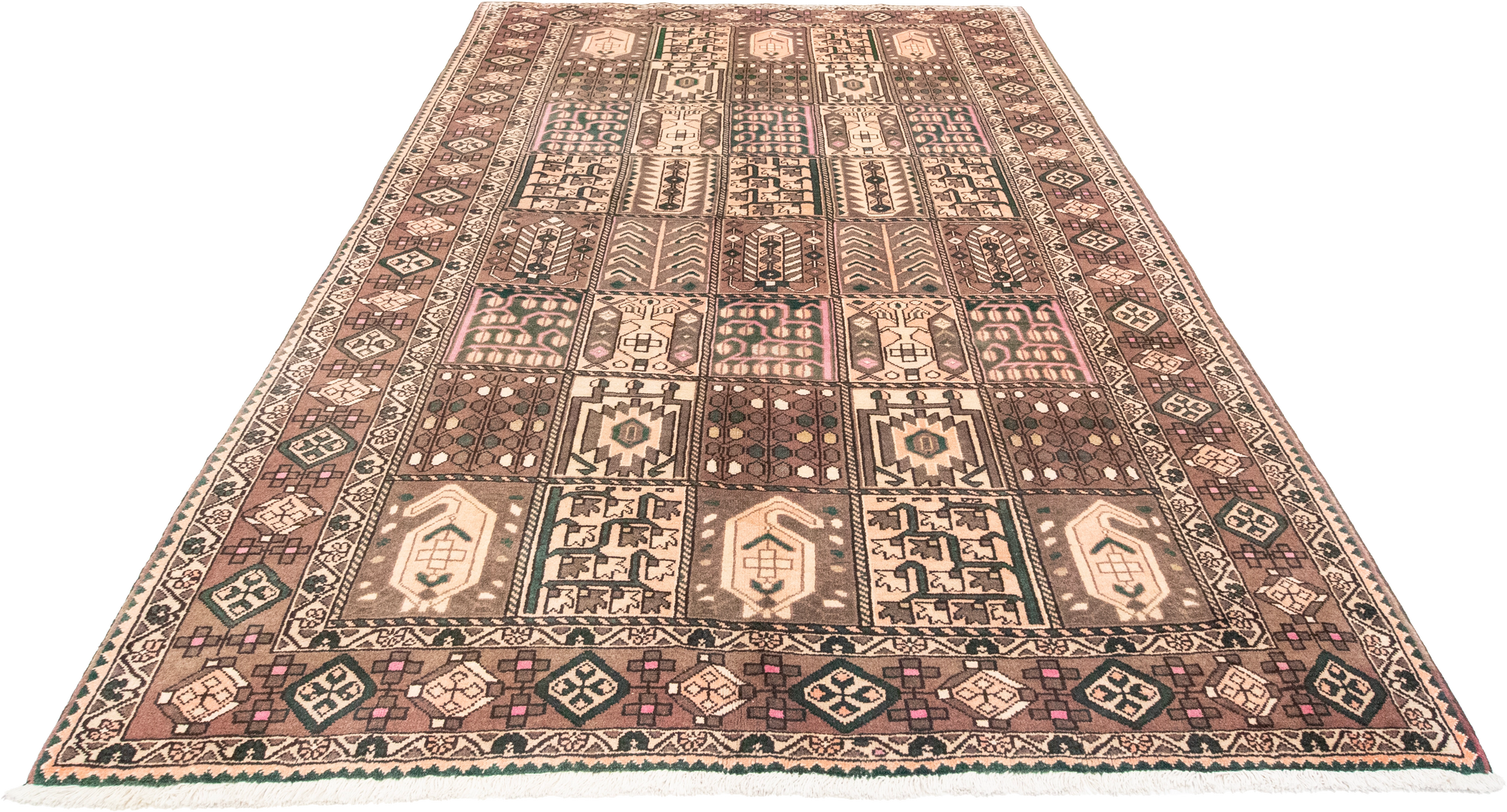 W 6.6 L 9.11 Baktiarie 100% Wool Hand-Woven All-Over Design - 12691